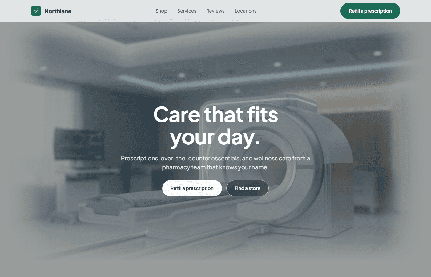 Northlane Pharmacy homepage screenshot